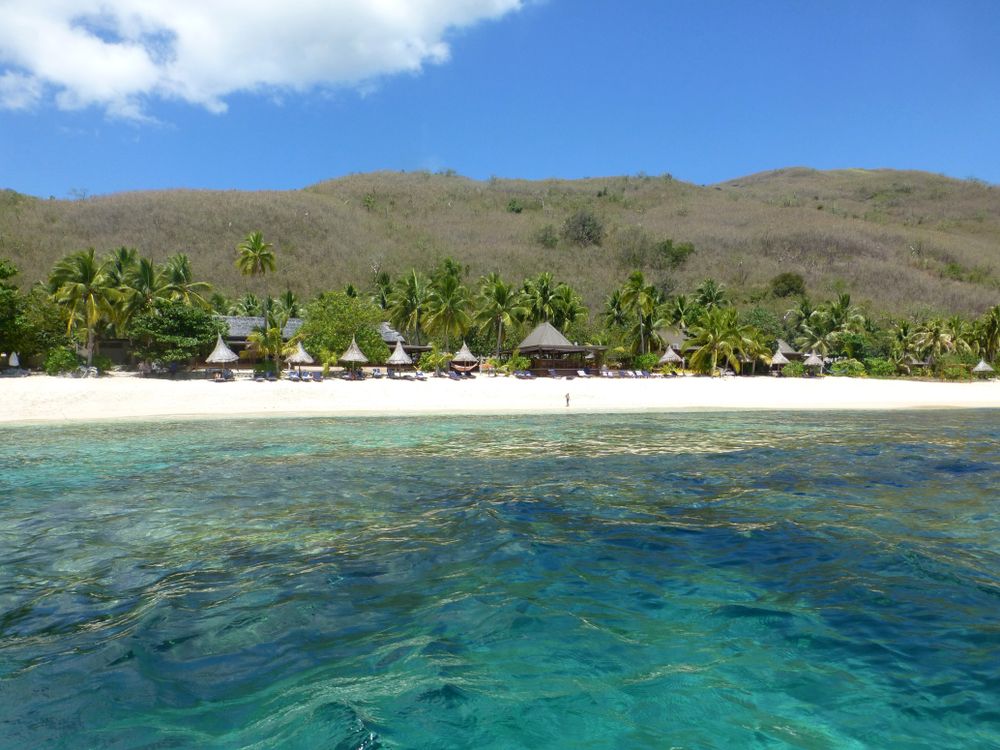 Turquoise coastline and white sand